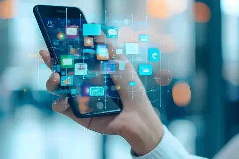 Mobile app interface on a smartphone
