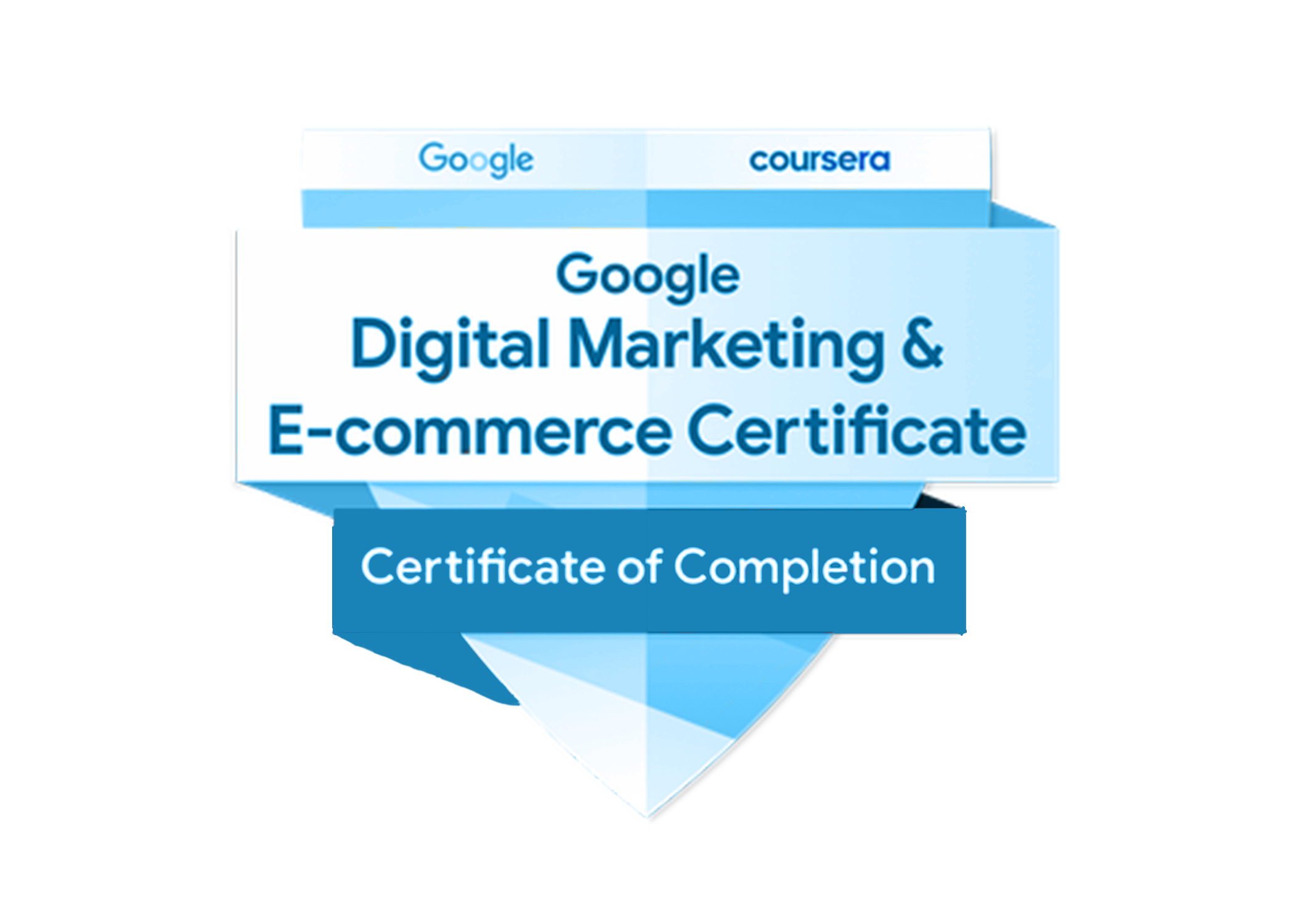 Google Marketing certification badge with logo.